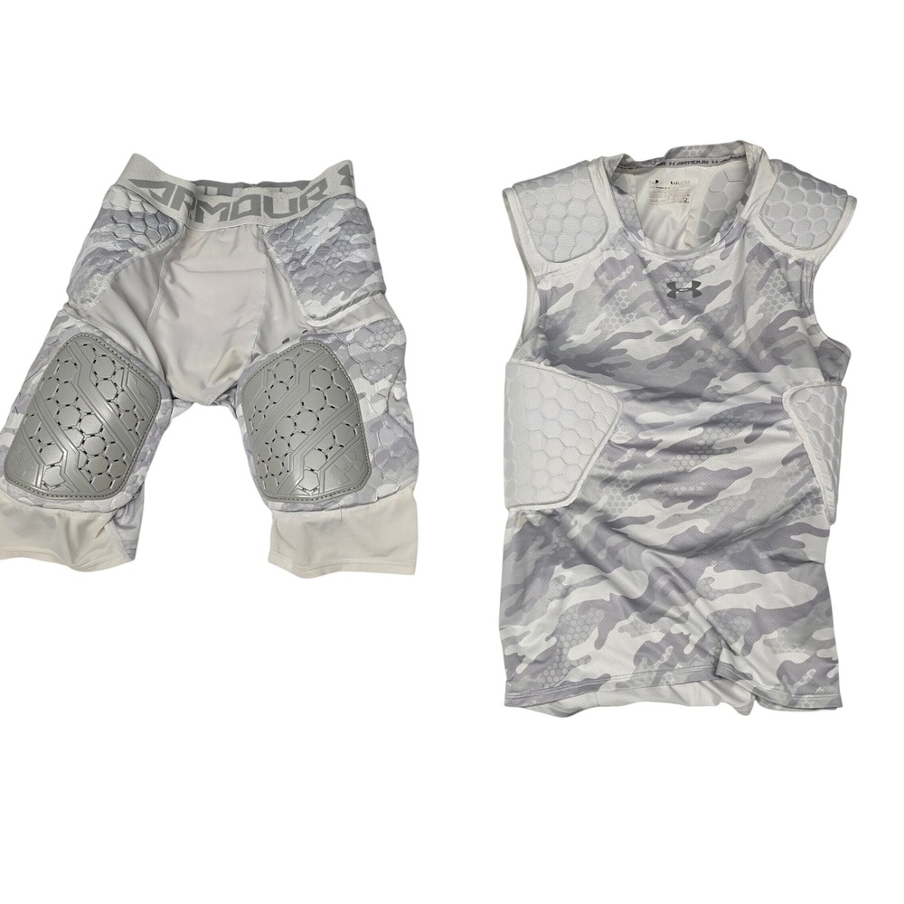 Under Armour HeatGear Padded Football Compression Shirt and Shorts Set Camo M